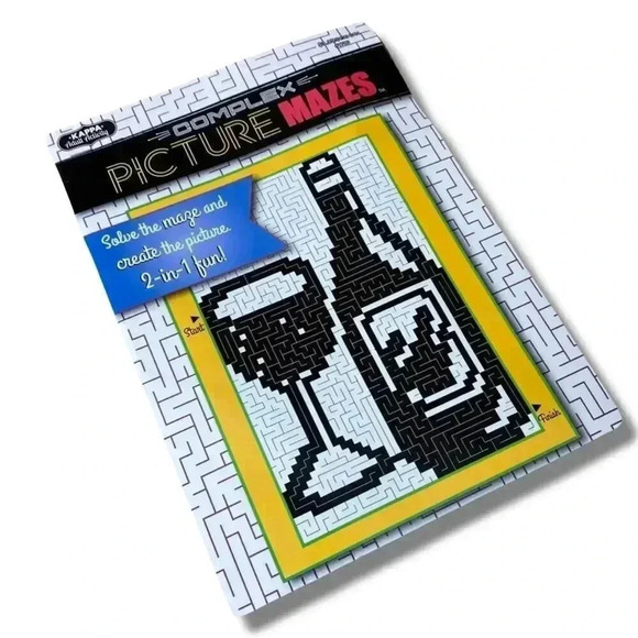 🌟 Kappa Adult Activity Complex Picture Mazes 2-in-1 Fun Activity Book 🌟 - Picture 1 of 3